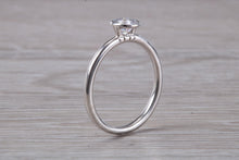 Load image into Gallery viewer, Dainty One carat Moissanite Diamond Platinum Solitaire