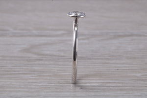 Dainty One carat Moissanite Diamond Platinum Solitaire