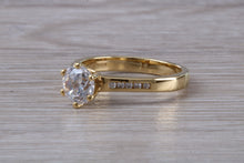 Load image into Gallery viewer, Beautiful Charles and Colvard 1 carat Mossainte with Natural Diamonds set Ring