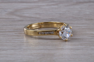 Beautiful Charles and Colvard 1 carat Mossainte with Natural Diamonds set Ring