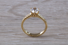 Load image into Gallery viewer, Beautiful Charles and Colvard 1 carat Mossainte with Natural Diamonds set Ring