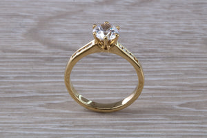 Beautiful Charles and Colvard 1 carat Mossainte with Natural Diamonds set Ring