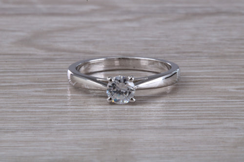 Classic Half carat Natural Certified Diamond set Platinum Solitaire