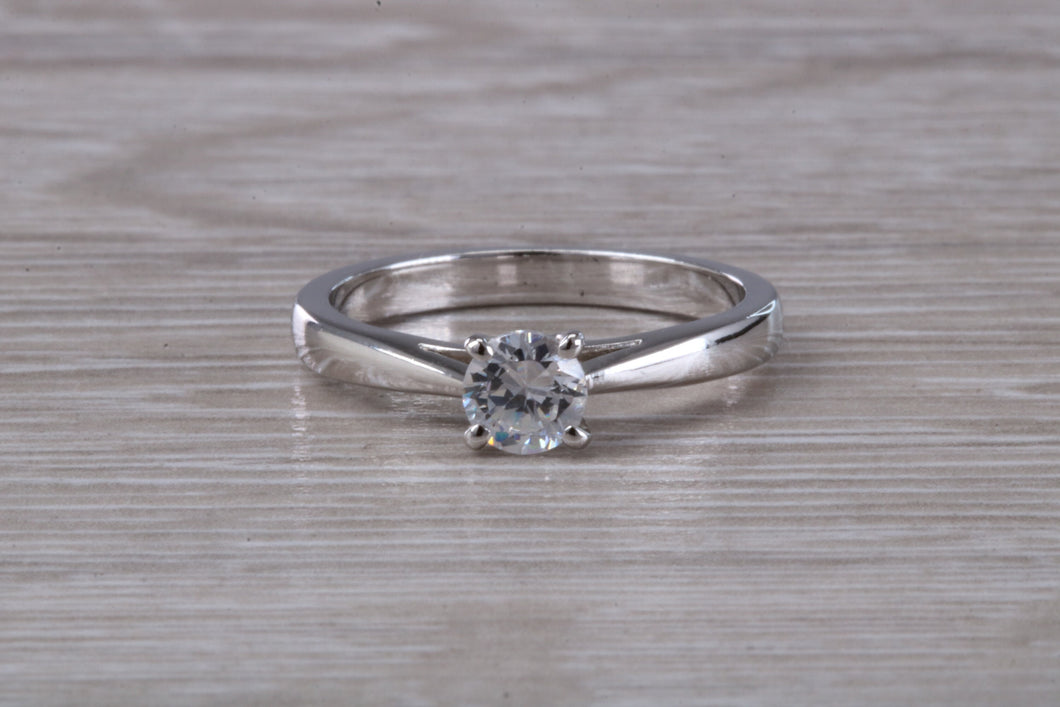 Classic Half carat Natural Certified Diamond set Platinum Solitaire