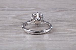 Two carat Moissanite Diamond set Platinum Solitaire