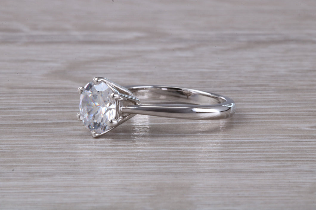 Two carat Moissanite Diamond set Platinum Solitaire