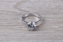Load image into Gallery viewer, Two carat Moissanite Diamond set Platinum Solitaire
