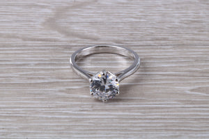 Two carat Moissanite Diamond set Platinum Solitaire