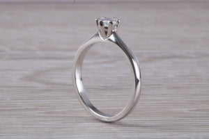 Minimalistic Petite and Simple Diamond set Platinum Solitaire