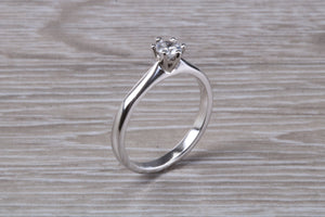 Minimalistic Petite and Simple Diamond set Platinum Solitaire