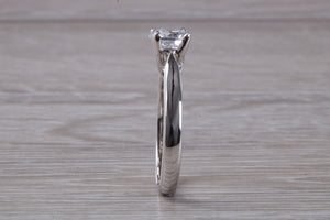 Chunky Platinum One carat Moissanite Diamond Solitaire