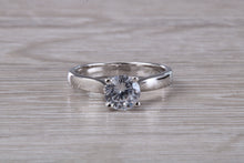 Load image into Gallery viewer, Chunky Platinum One carat Moissanite Diamond Solitaire