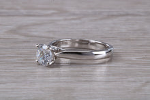 Load image into Gallery viewer, Chunky Platinum One carat Moissanite Diamond Solitaire