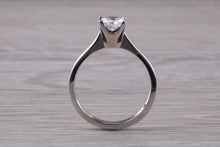 Load image into Gallery viewer, Princess cut One carat Moissanite Diamond set Platinum Solitaire