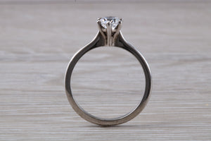 Petite Hlaf carat Moissanite Diamond set Solitaire