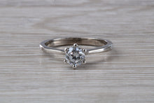 Load image into Gallery viewer, Petite Hlaf carat Moissanite Diamond set Solitaire