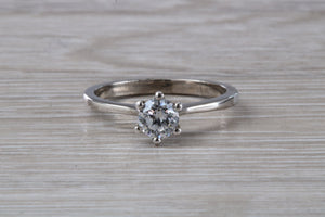 Petite Hlaf carat Moissanite Diamond set Solitaire