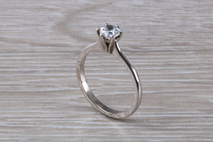 Petite Hlaf carat Moissanite Diamond set Solitaire