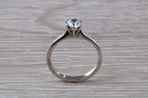 Petite Hlaf carat Moissanite Diamond set Solitaire