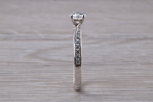 Petite Twist Shank Diamond Engagement Ring