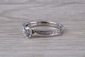 Petite Twist Shank Diamond Engagement Ring