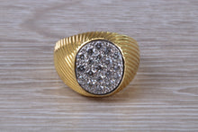 Load image into Gallery viewer, Chunky and Very Dressy Gents One carat Diamond set Signet Ring