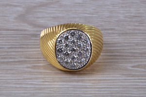 Chunky and Very Dressy Gents One carat Diamond set Signet Ring