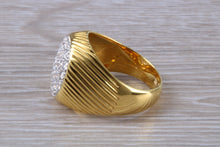 Load image into Gallery viewer, Chunky and Very Dressy Gents One carat Diamond set Signet Ring