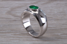 Load image into Gallery viewer, Gents Chunky One carat Natural Emerald set Ring