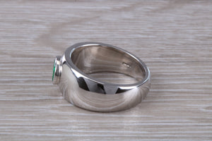 Gents Chunky One carat Natural Emerald set Ring