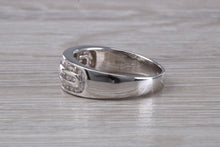 Load image into Gallery viewer, Three Row, 5 mm wide Diamond set Ring