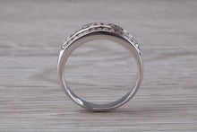 Load image into Gallery viewer, Three Row, 5 mm wide Diamond set Ring