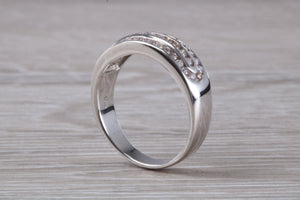 Three Row, 5 mm wide Diamond set Ring