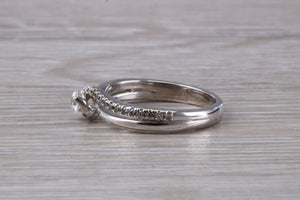 Twist Shank Shoulder Diamond set White Gold Ring