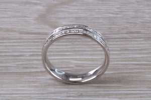Half Circle set Double Row Princess cut Diamond set Band