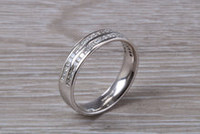 Load image into Gallery viewer, Half Circle set Double Row Princess cut Diamond set Band