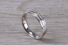 Load image into Gallery viewer, Half Circle set Double Row Princess cut Diamond set Band