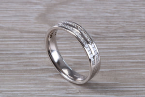 Half Circle set Double Row Princess cut Diamond set Band