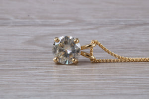 Two carat Moissanite Diamond Solitaire Necklace