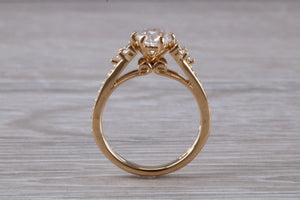 Art Deco Diamond Engagement ring, 1.00 carat Natural Certified Diamond
