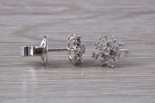 Load image into Gallery viewer, Dressy Diamond Cluster set 18ct White Gold Stud Earrings