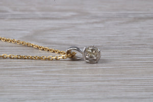 Simple and Elegant Diamond Solitaire set Two Tone Gold Necklace