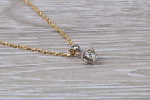 Load image into Gallery viewer, Simple and Elegant Diamond Solitaire set Two Tone Gold Necklace