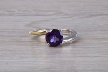 Load image into Gallery viewer, Two carat Amethyst set in 18ct White and Yellow Gold Twist Ring