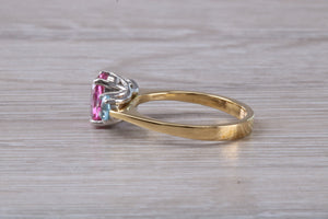 Pink and Blue Topaz set 18ct Yellow Gold Ring