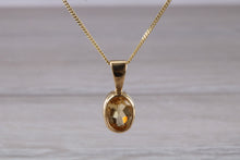 Load image into Gallery viewer, Oval cut Citrine set Yellow Gold Necklace