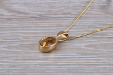 Load image into Gallery viewer, Oval cut Citrine set Yellow Gold Necklace