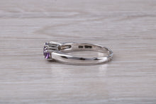 Load image into Gallery viewer, Amethyst and Diamond set White Gold Ring