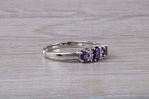 Amethyst and Diamond set White Gold Ring