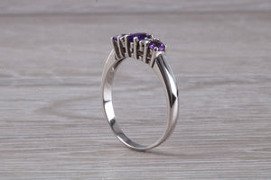 Amethyst and Diamond set White Gold Ring